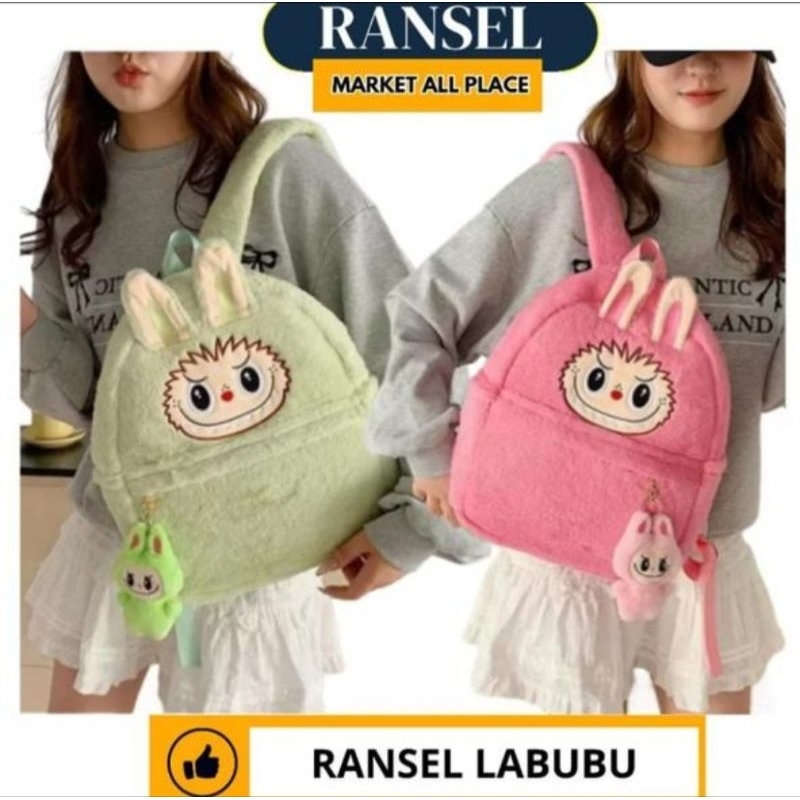 Tas Ransel Cewek Tas Perempuan Ransel wanita Bulu motif Labu