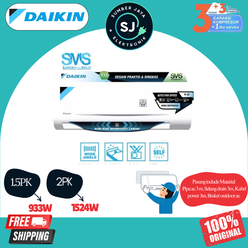 AC Daikin Standard Made in Thailand FTC35NV14 / FTC50NV14/50XV14 AC Daikin 1.5PK / 2PK AC Standard D