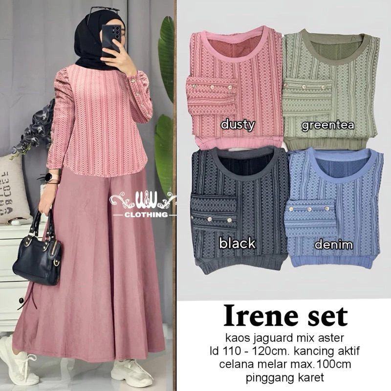 DS Setelan wanita kulot irene set - baju- setelan kulot kekinian - pakaian wanita