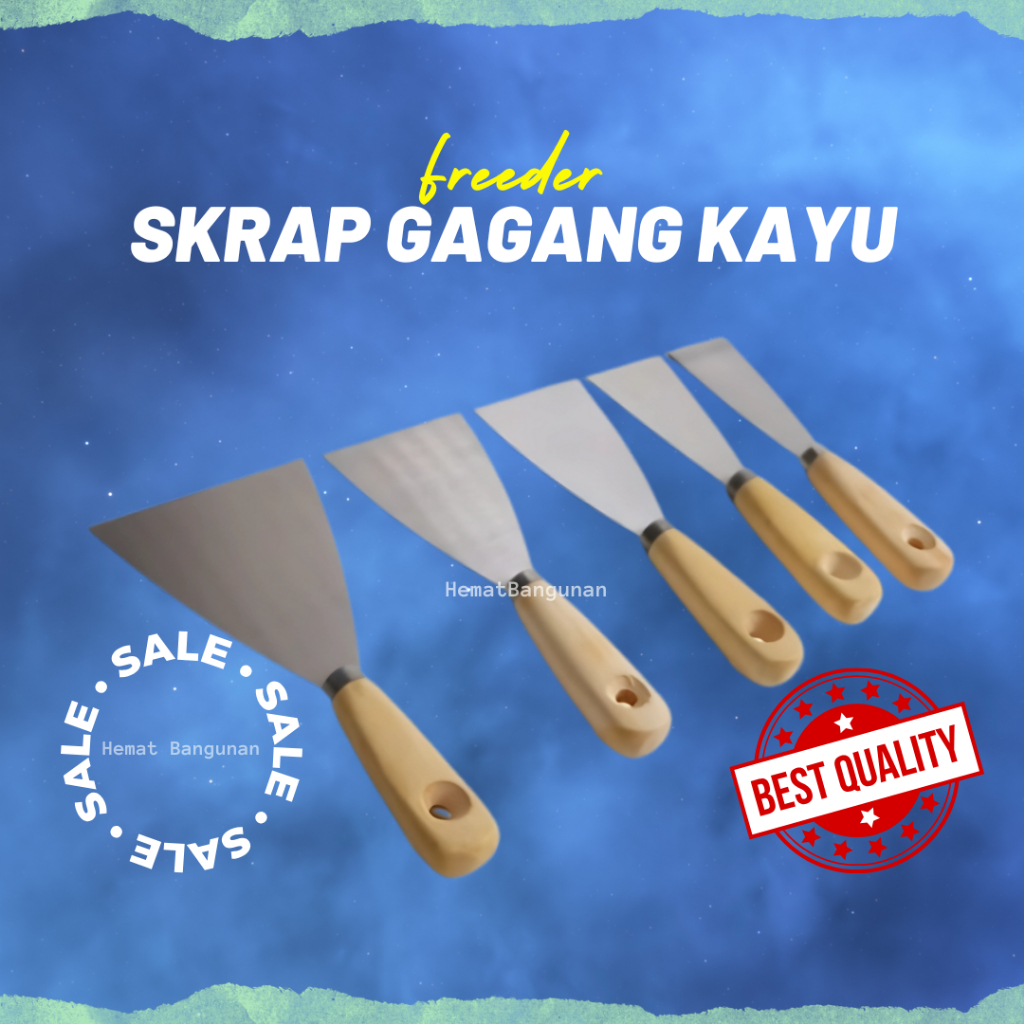 Kapi Gagang Kayu Skrap Sekrap Kape Dempul Cat Stainless Steel