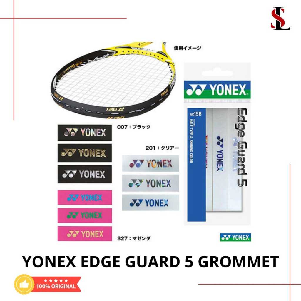 Yonex edge guard 5 pelindung raket Grommet tennis original Japan
