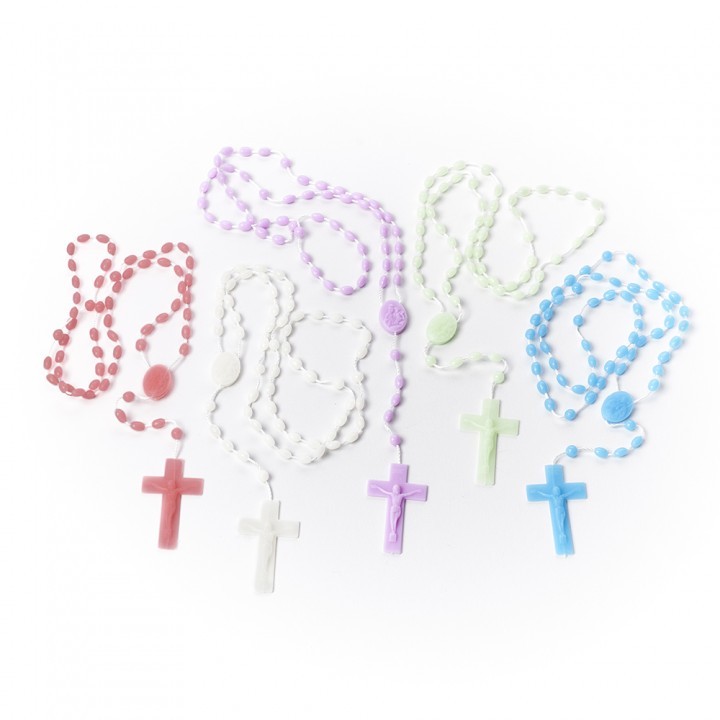 kalung Rosario Oval Tali 6mm rosario tali fosfor rosario warna warni kalung doa rosario putih rosari