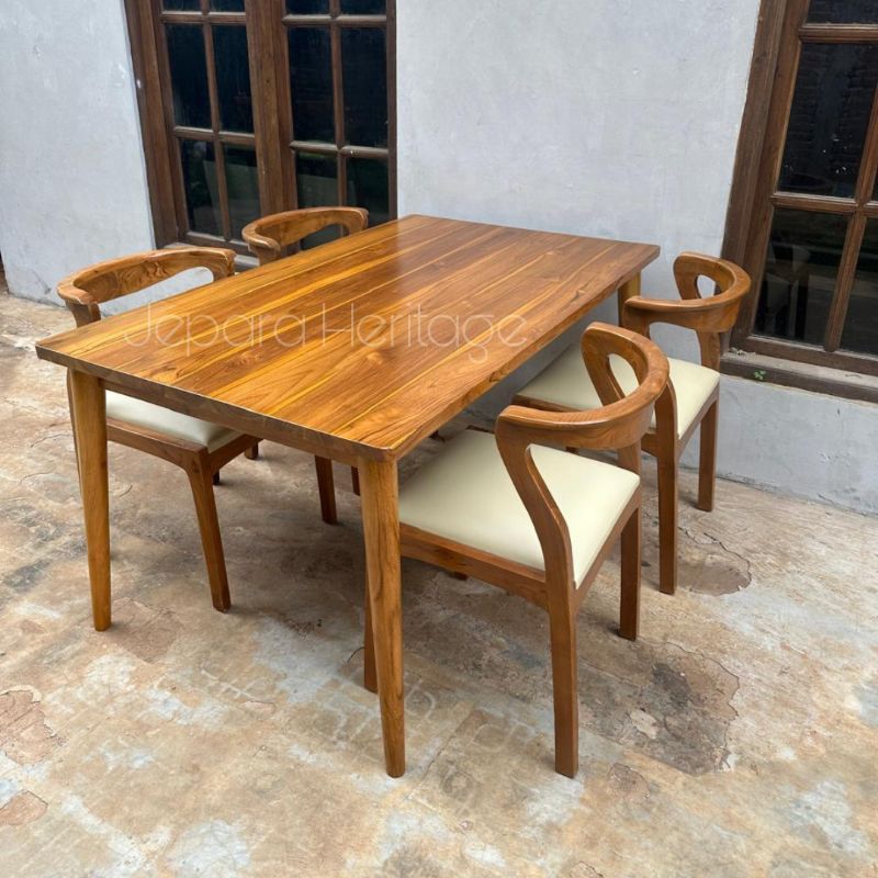 Set Kursi Meja Makan Cafe Unik Kayu Jati TPK Jepara Minimalis