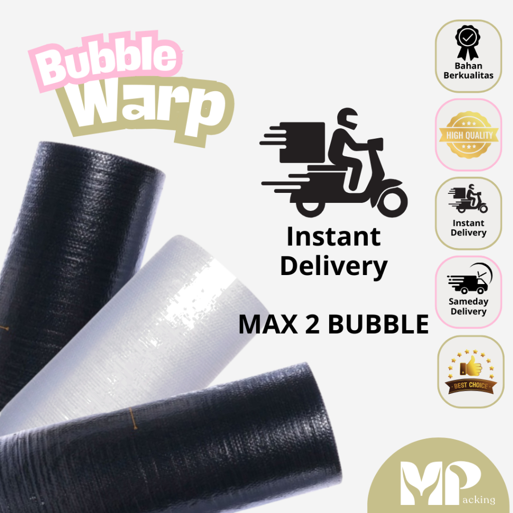 

BUBBLE warp 125 x 50 m Grade A premium NON CORE 3 KG