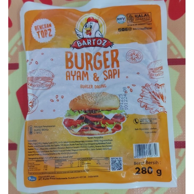 

Bartoz Burger Ayam & Sapi 280g