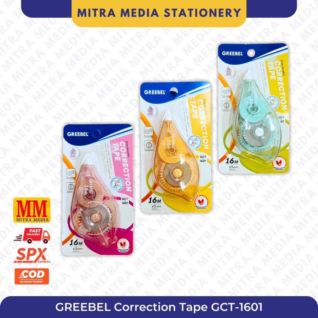 

Correction Tape/Tip X Kertas Greebel GCT 1601 (Pcs)