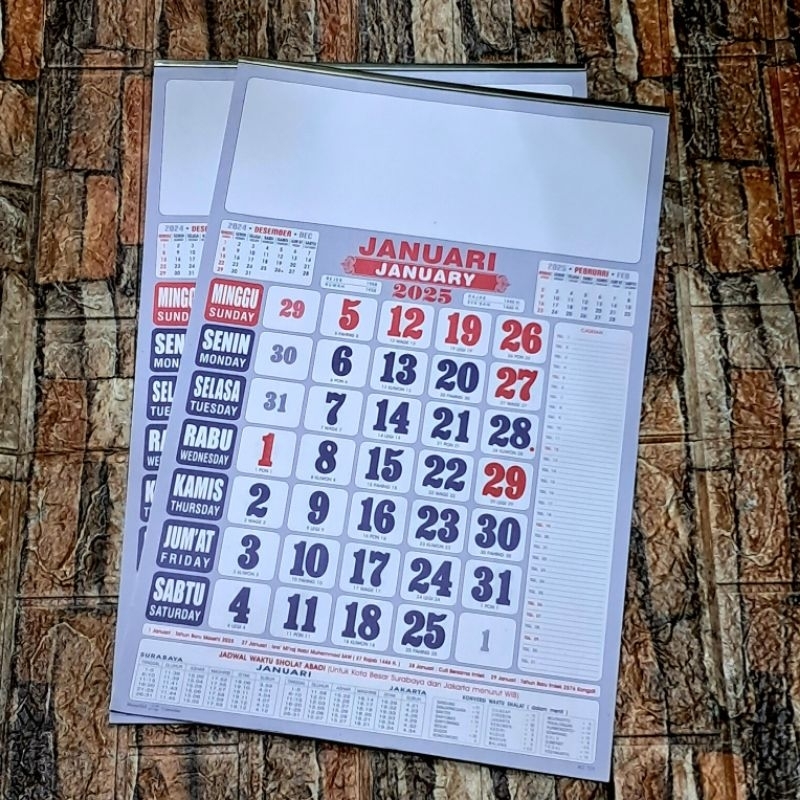 

KALENDER DINDING KERJA [ AO ] 2025 KERTAS HVS