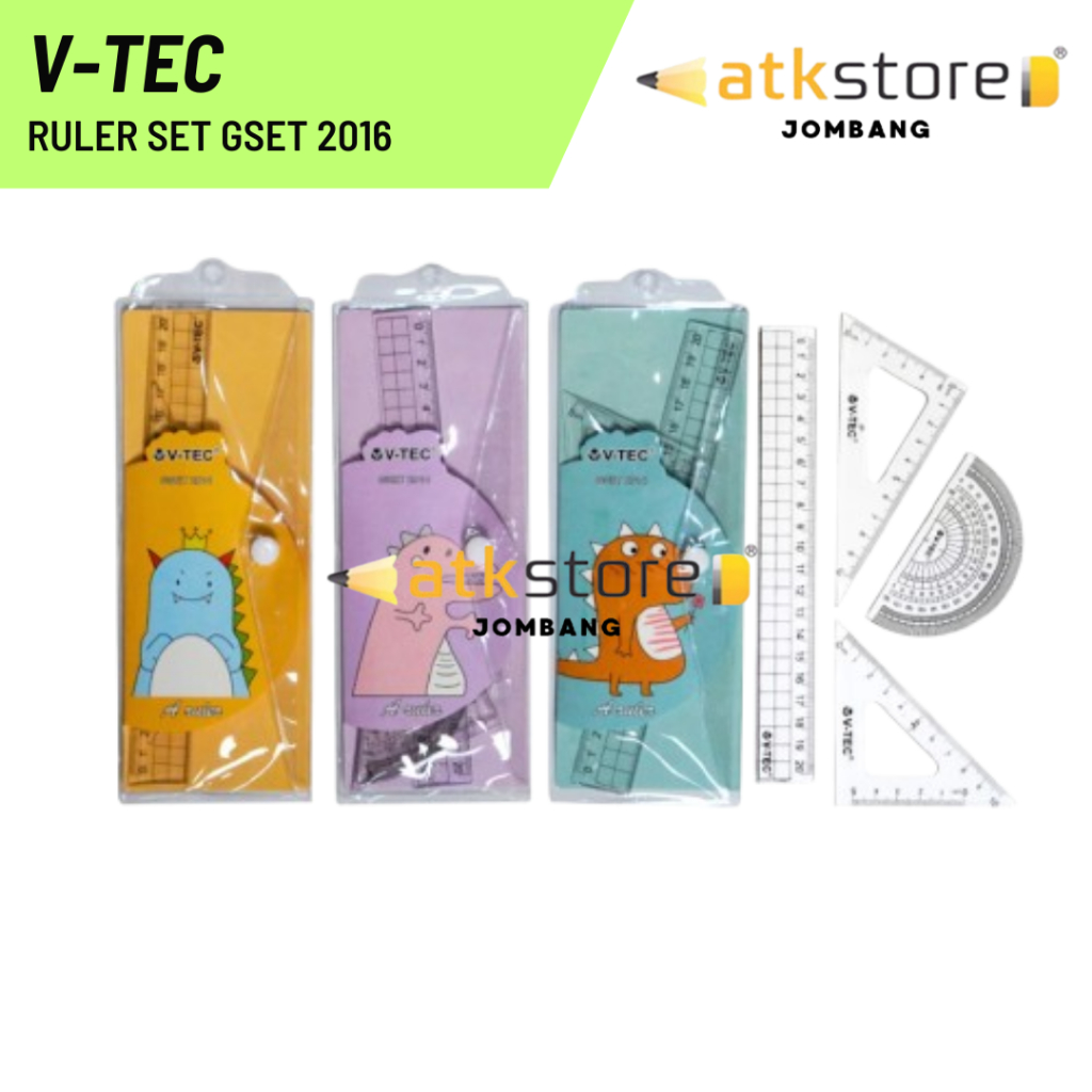 

V-TEC Ruller Set GSET 2016 / Penggaris Plastik Set / Penggaris Komplit