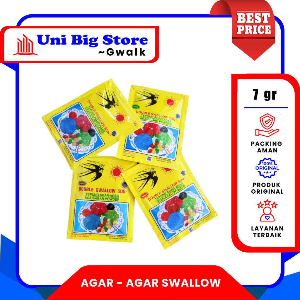 

TEPUNG AGAR - AGAR SWALLOW GLOBE BRAND PUTIH - MERAH - HIJAU - COLAT - 7 gr