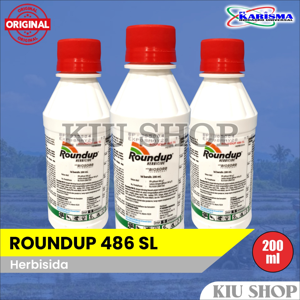 Grosir / ROUND UP 486 SL - 200ml / Herbisida Gulma Rumput Liar / Glifosat Roundup