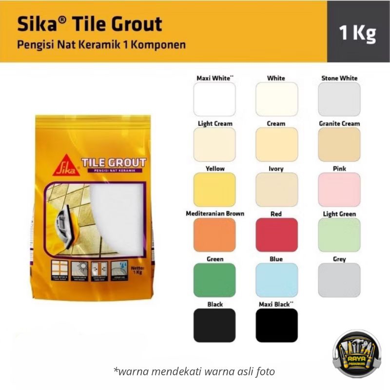 Pengisi Nat Keramik Granit Sica Tile Grout 1kg Semen Nat Warna