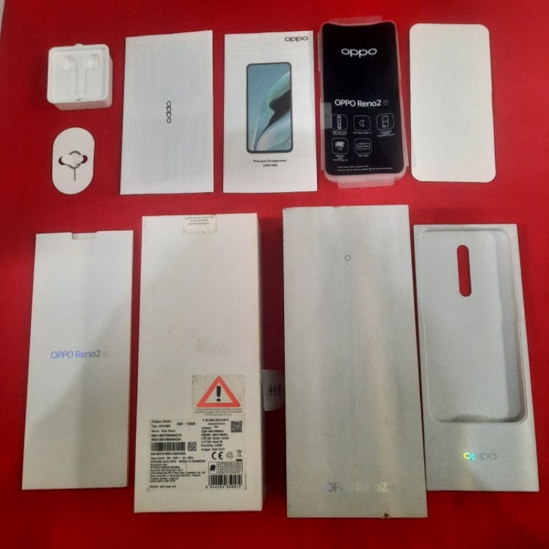 dus box oppo reno 2 original 100% copotan lengkap manual book