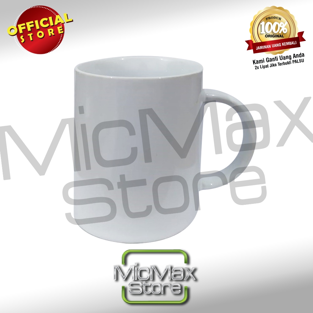 Mug Gelas Keramik Putih Polos