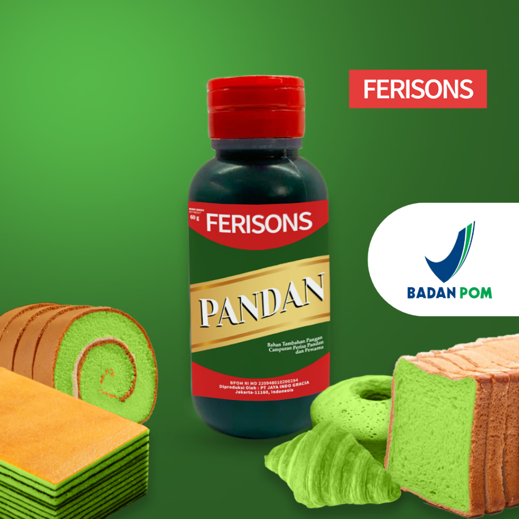 

FERISONS Perisa Pandan - (Pasta) Perisa dan Pewarna Pandan - 60 g