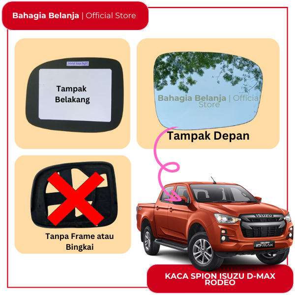 Kaca Spion Isuzu DMAX D max 2005 2006 2007 2008 2009 2010 kanan/kiri Kaca Spion Isuzu DMAX 2005-2010