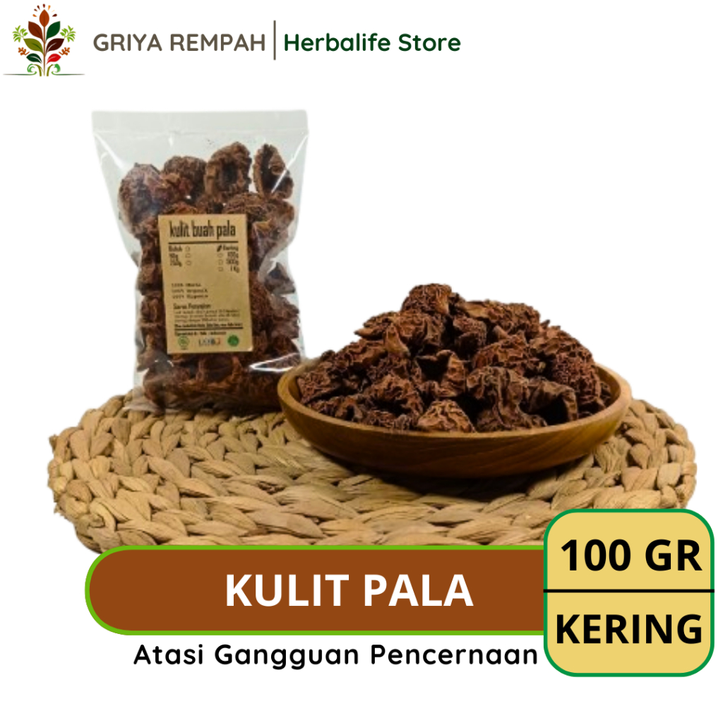 

KULIT BUAH PALA KERING 100 GRAM Simplisia Herbal Alami untuk Ramuan Jamu Tradisional & Kesehatan Myristica fragrans Polo