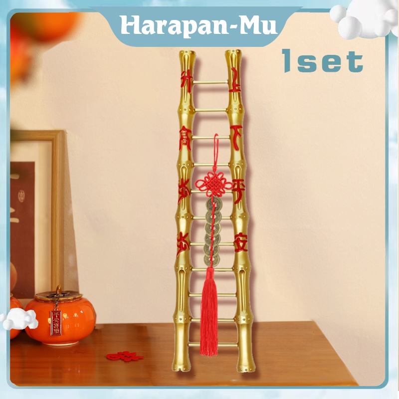 Ornamen Imlek Dekorasi Tangga Bambu Yang Lebih Tinggi Dan Lebih Tinggi Hiasan Dekorasi Imlek