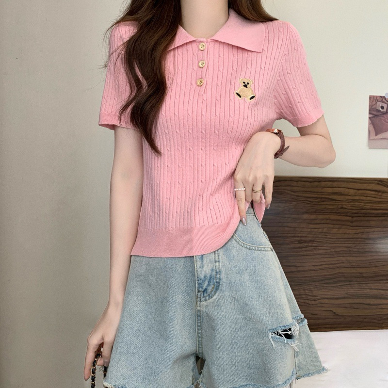 Baju Atasan Rajut Wanita Kenya - Blus Basic Rajut Import Simple Trendy