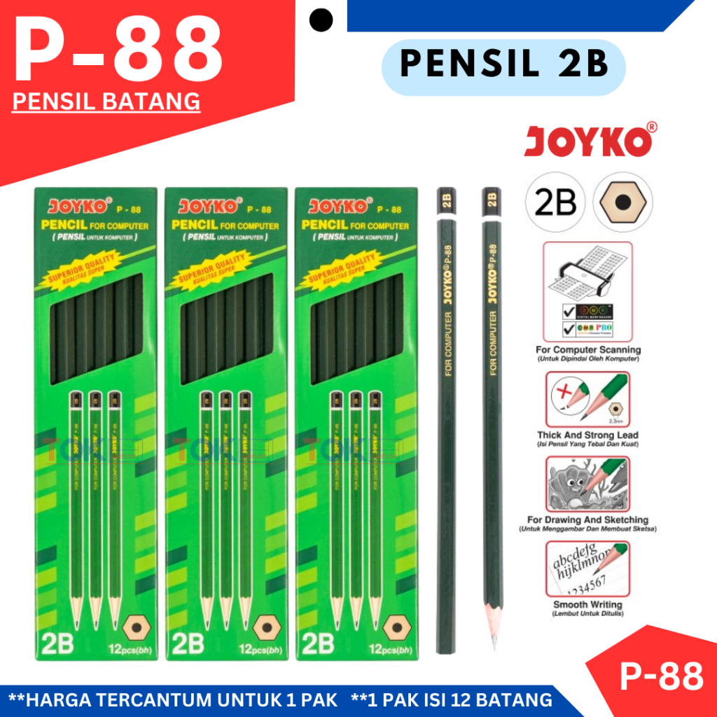 

PENSIL JOYKO 2B P-88 / 1 BOX 12 PCS
