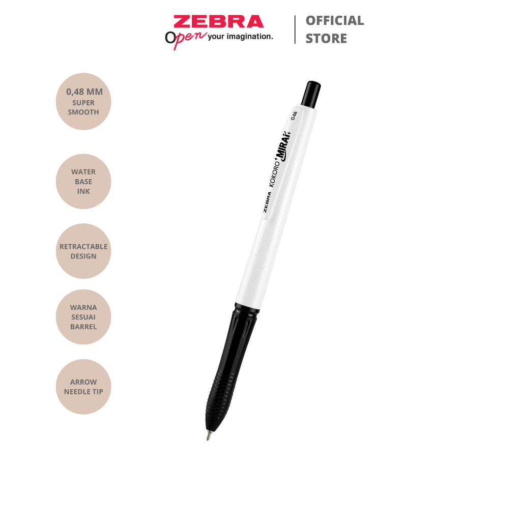 

[BUY2GET3] ZEBRA Kokoro MIRAI Pulpen Gel 12 Warna Colorful 0.5mm Retractable Gel Pen Pigment Gel Ink