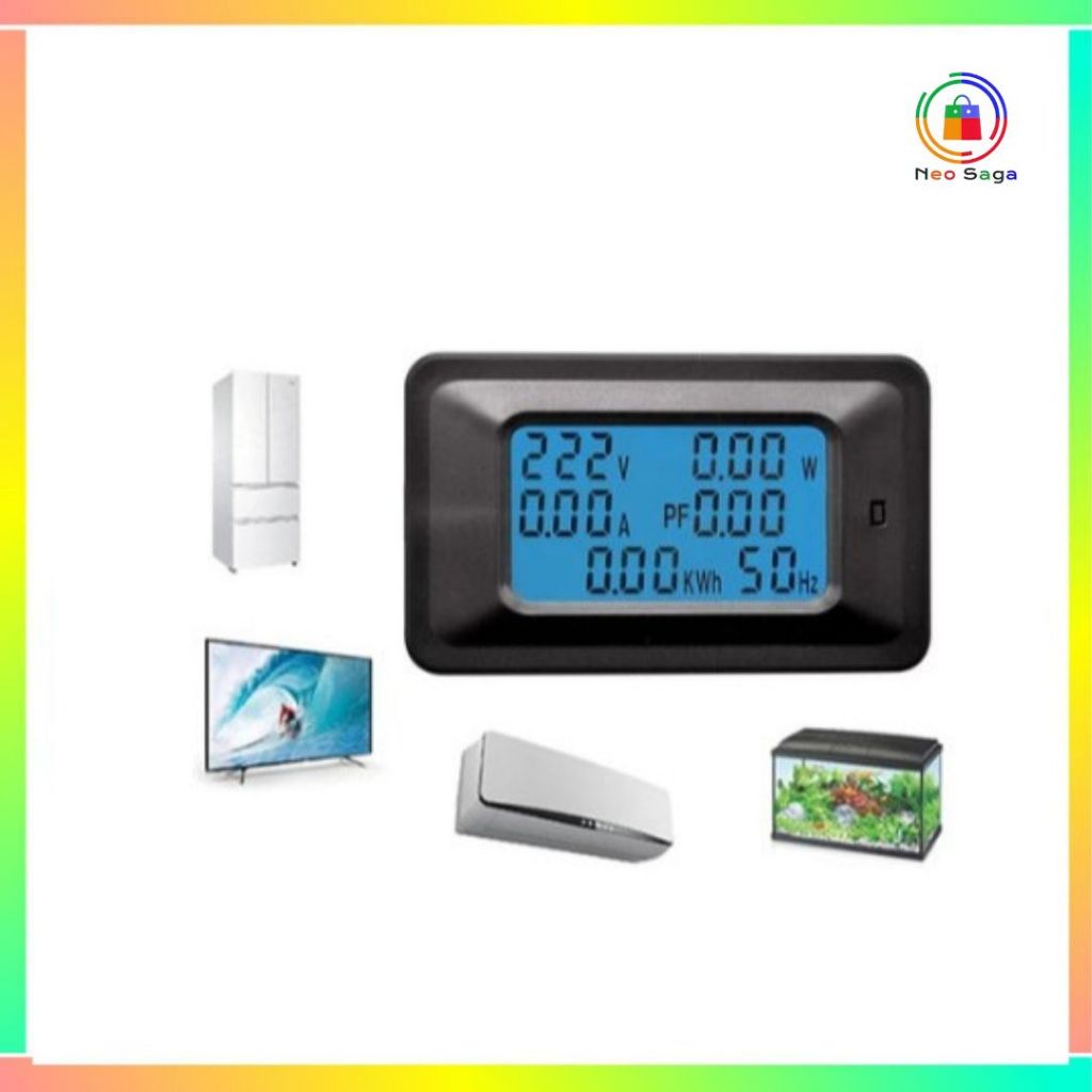 Watt KWH Meter Power Monitor Daya Digital Multifungsi 20A  Wattmeter Voltmeter Ammeter