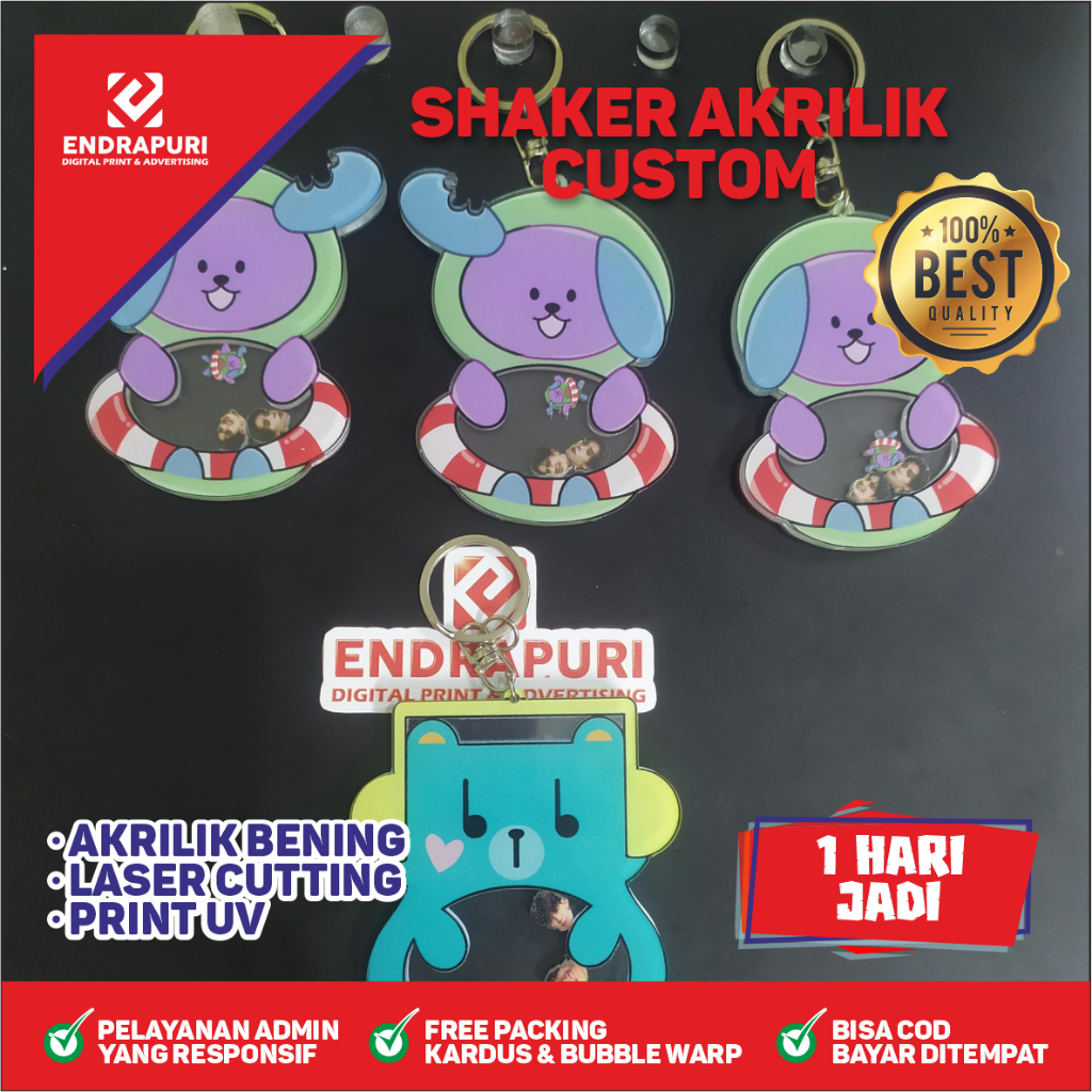Gantungan Kunci Shaker Custom / Shaker Keychain / Akrilik Shaker l Custom Sehari Jadi