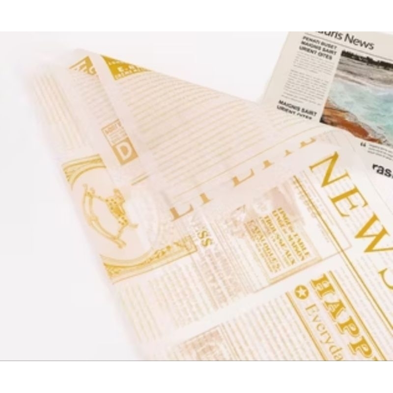 

KERTAS BUKET BUNGA CELLOPHANE FLOWER WARPPING PAPER WATERPROOF MOTIF KORAN COLOR WHITE GOLD