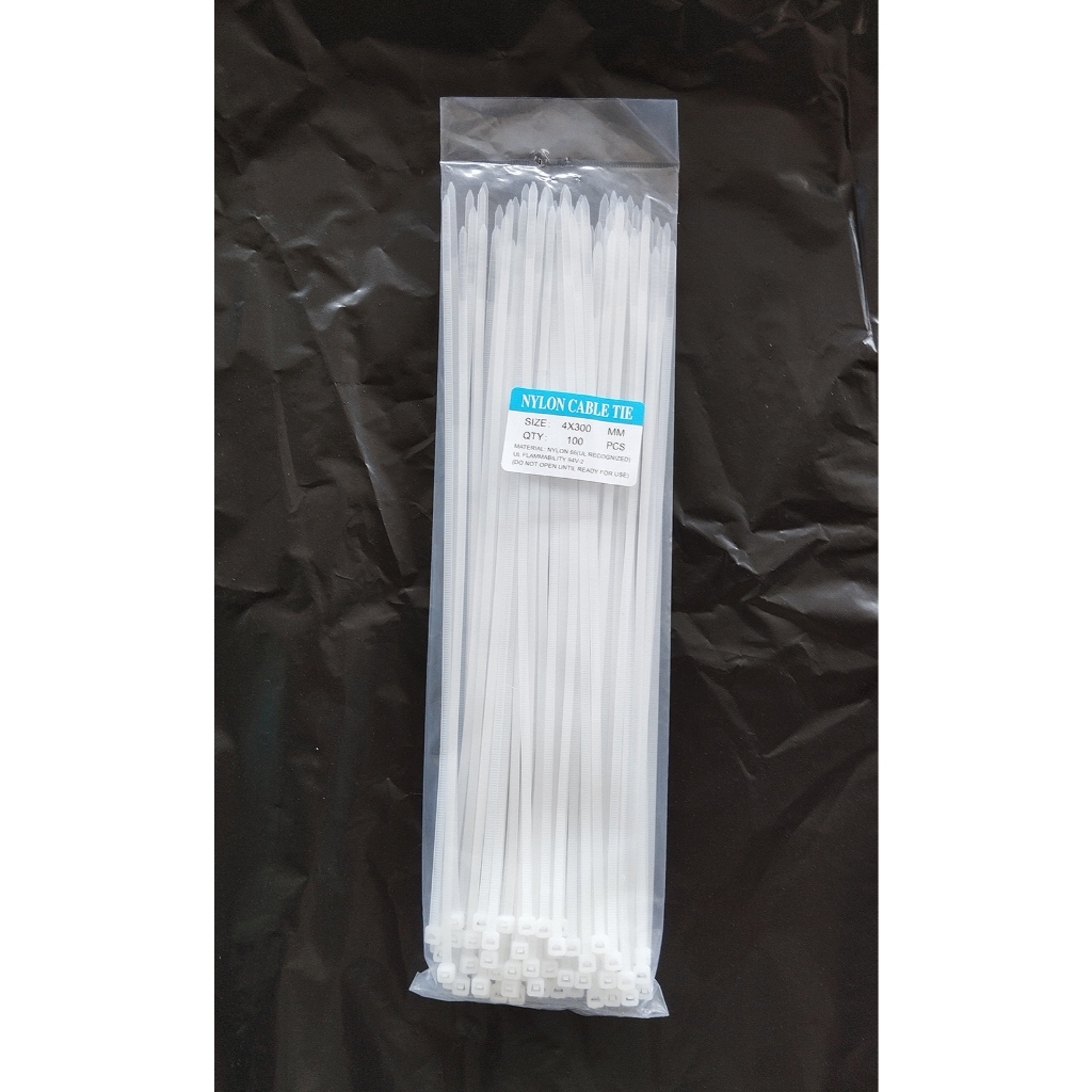 

Nylon Cable Tie Kabel Ties Tis Insulock Putih 4 mm x 300 mm (30 cm) ( 100 Pcs )