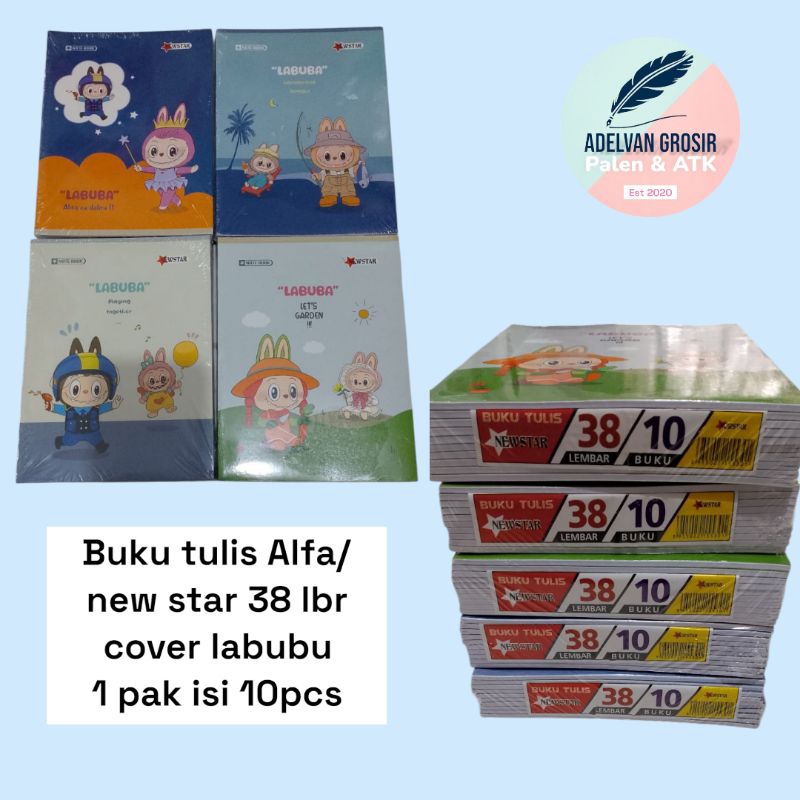 

Buku tulis Alfa/new star 38 lbr cover labubu 1 pak isi 10 pcs