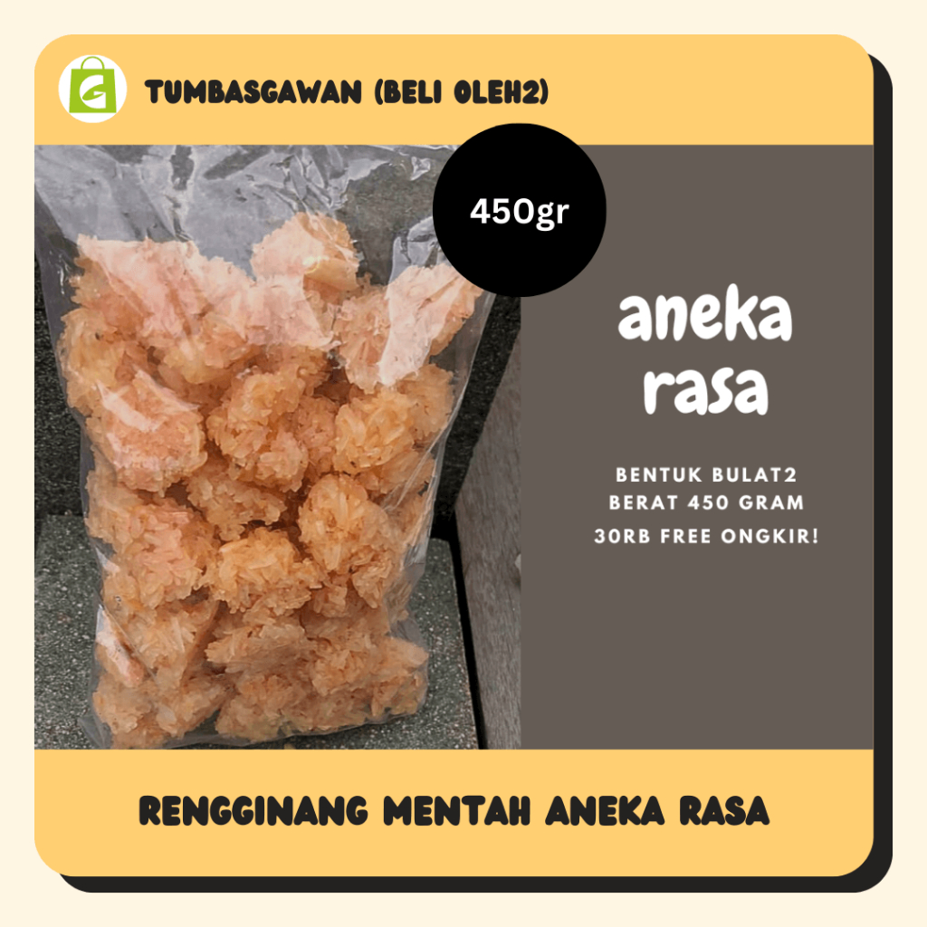 

Rengginang Mentah Aneka Rasa 450 gram