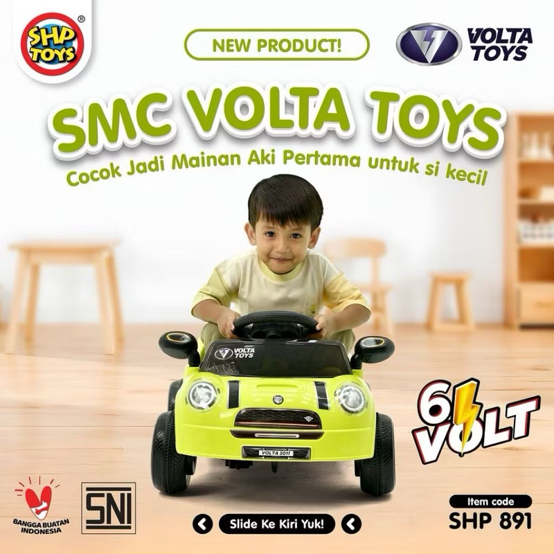 Mainan Mobil Aki Anak SHP Volta5011 | Mainan Anak Mobil Aki Mini Cooper Ada Remote Control | Mainan 