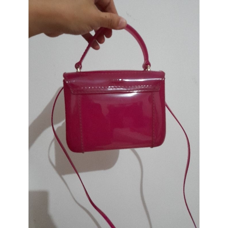 Preloved mini Furla Jelly fruschia authentic