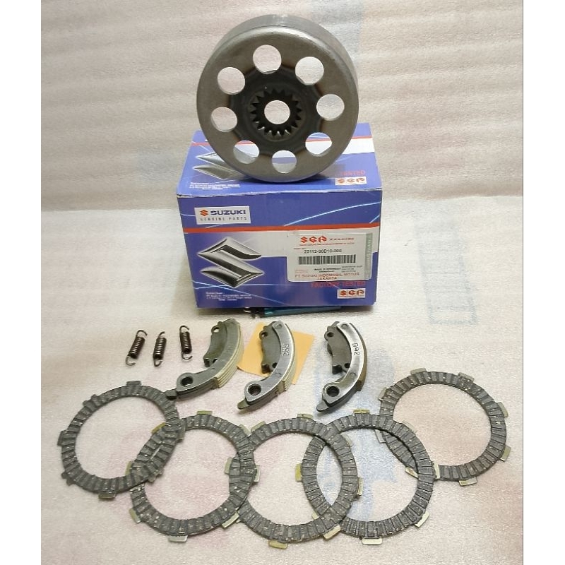 MANGKOK GANDA + KAMPAS GANDA ONLY+ BENTENGAN KOPLING SUZUKI SHOGUN 110 R/ GANDA + KAMPAS GANDA ONLY+