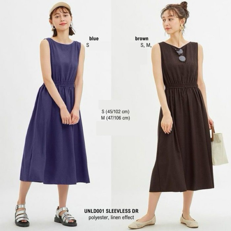 Dress Selutut Lengan Buntung brand UNIQLO Original Sisa Ekspor