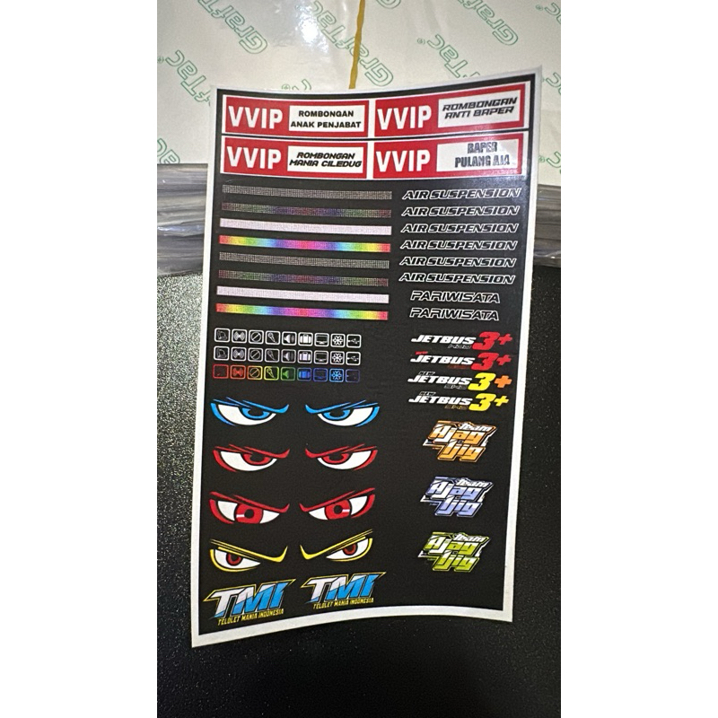 stiker mata,lampu dan banner