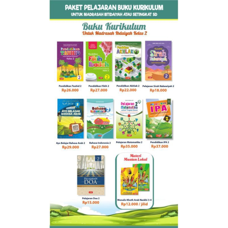 Buku Paket Pelajaran Kurikulum Madrasah Ibtidaiyah SD Kelas 2 Attuqa Original