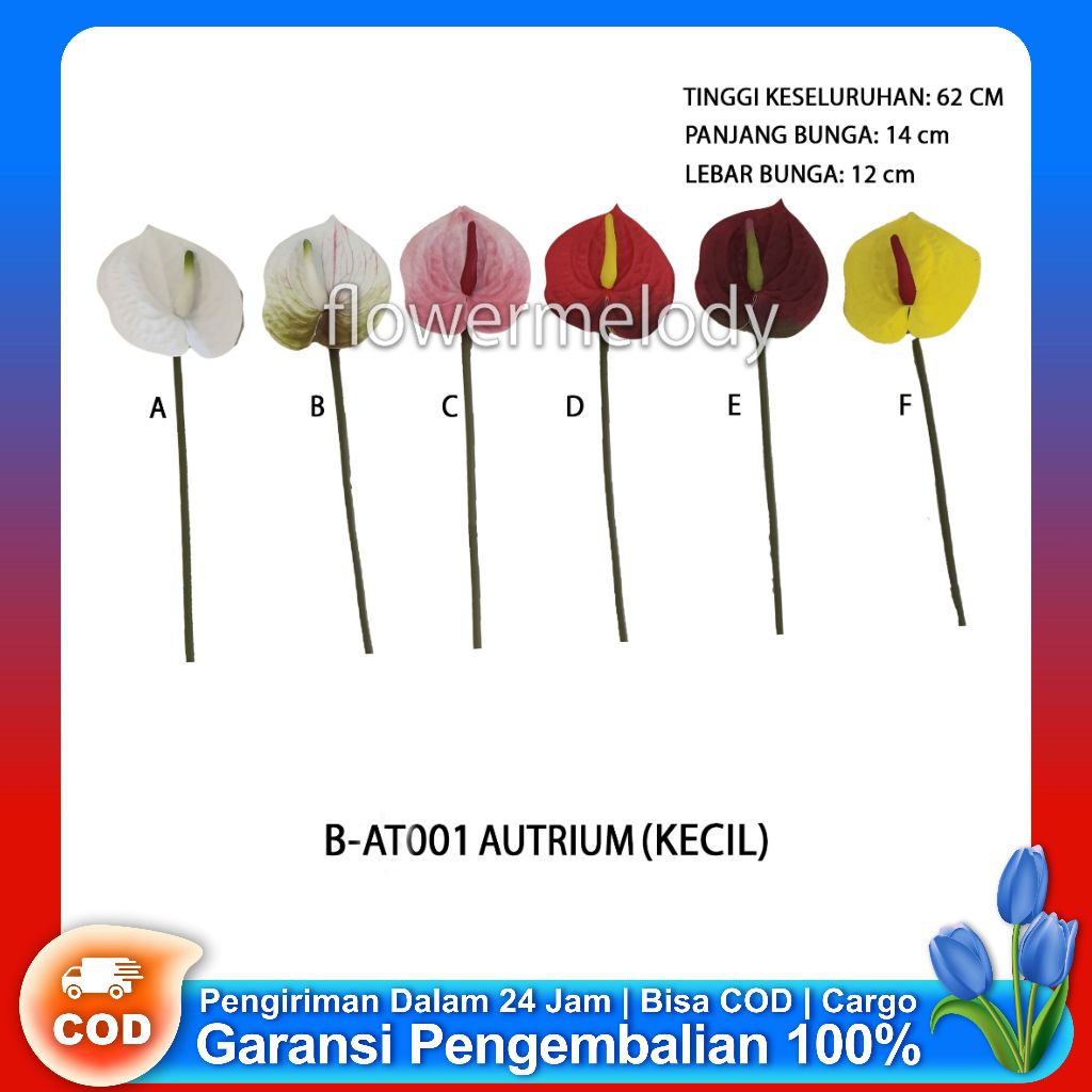 [B-AT001] BUNGA ANTHURIUM KECIL/ HIAS BUNGA DEKORASI ARTIFICIAL PALSU PLASTIK