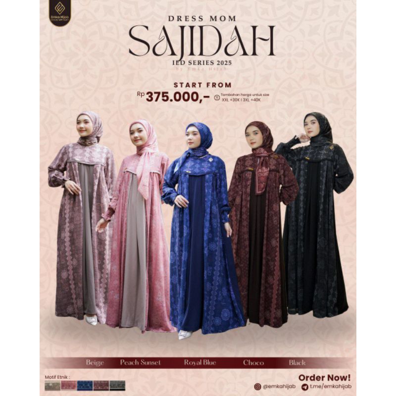 CMSSTORE | Hana Sajidah by Emka Hijab - Sajidah Dress Gamis Semi Outer