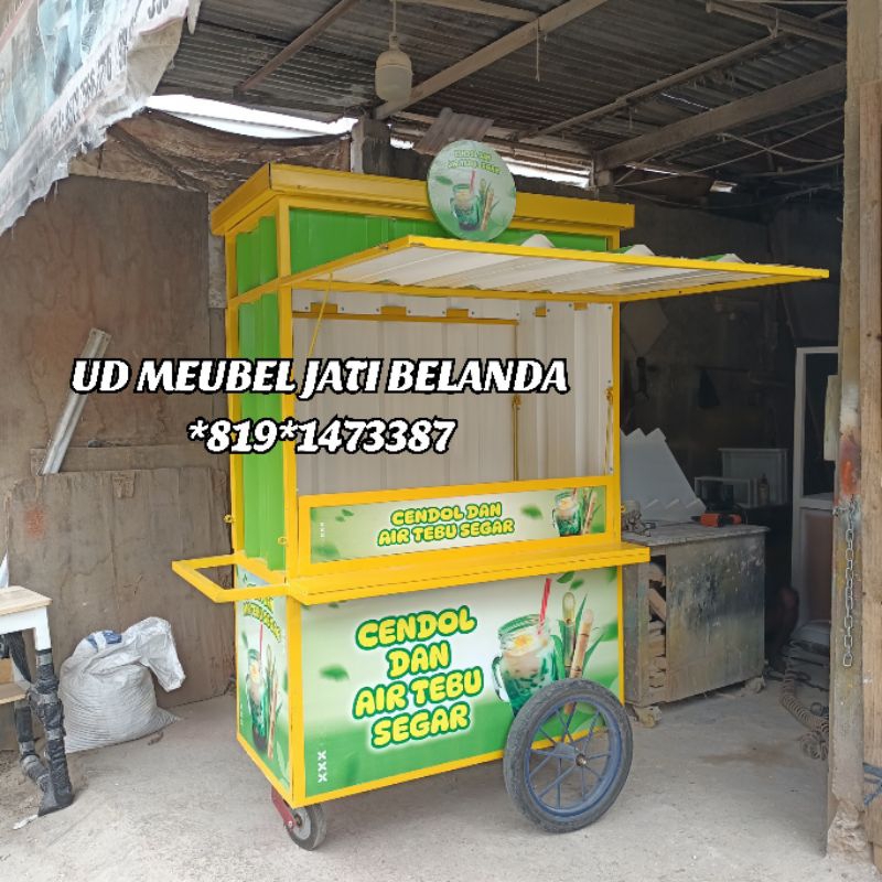 gerobak es cendol, gerobak es tebu, gerobak semi kontainer, gerobak dorong