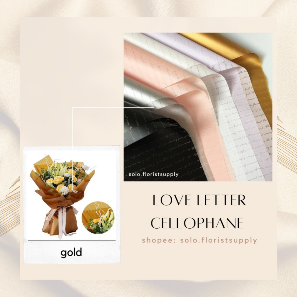 

WRAPPING PAPER LOVE LETTER CELLOPHANE MOTIF KALIGRAFI CALLIGRAPY GOLD LINE WATERPROOF FLOWER WRAPPING COLOR CELLOPHANE KERTAS BUNGA HAND BOUQUET PEMBUNGKUS BUKET BUNGA KERING BUKET WISUDA BUKET BUNGA SABUN WRAP PAPER FLORAL WRAPPING PAPER KERTAS CRAFT