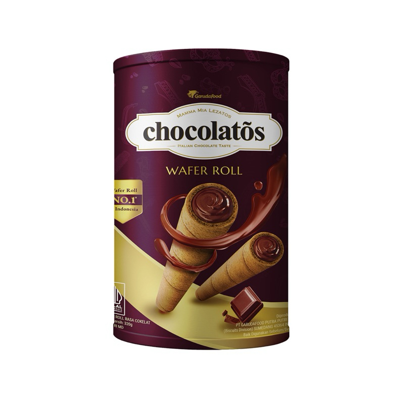 

Chocolatos Wafer Roll Cokelat Kaleng 310 g