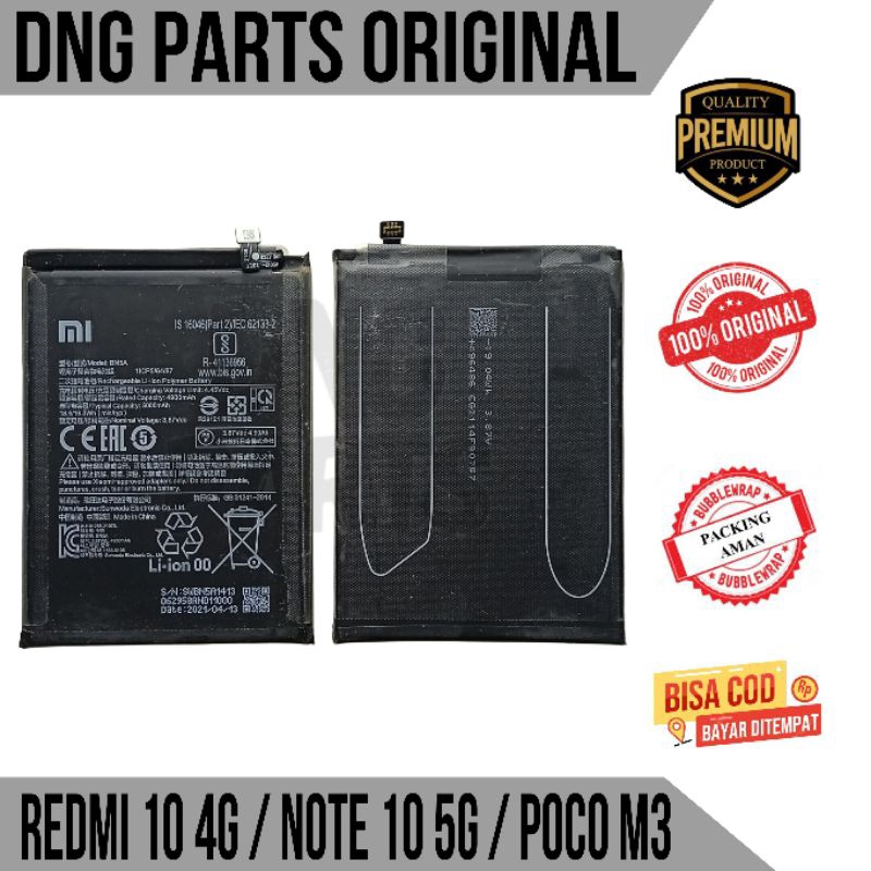 BATERAI BATRE BATERAY BATTERY BN5A XIAOMI REDMI 10 4G 2021 2022 / NOTE 10 5G / POCO M3 PRO 5G ORIGIN