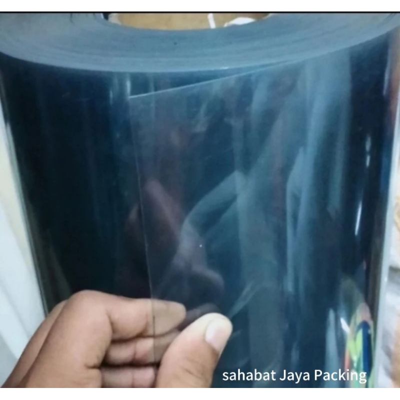 

mika PVC rigit 0,25mm x 140cm x 50mtr ( mika kaku bening )