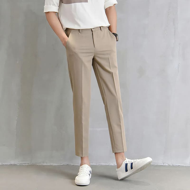 DnLa Celana Ankle Pants Pria Clana Formal Kantor Slimfit Korea Celana Bahan Pria Celana Angkle Pants