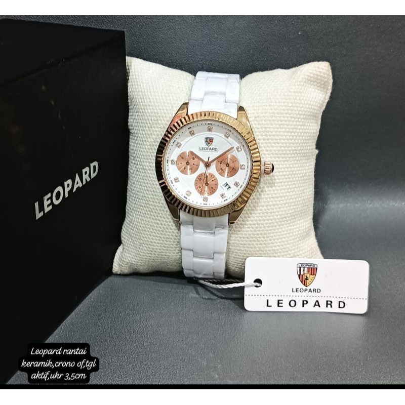 Jam Tangan Leopard Rantai Keramik