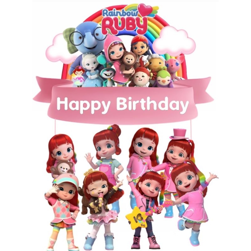 RAINBOW RUBY Cake topper