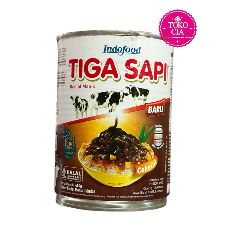 

Indofood Tiga Sapi Baru Kental Manis Cokelat 490g