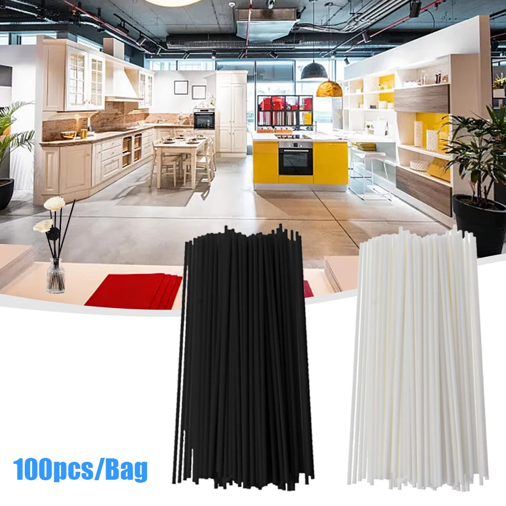 20cm 100pcs Stick Diffuser hitam/putih Tergantikan Fiber Stick reed diffuser stick untuk kamar mandi