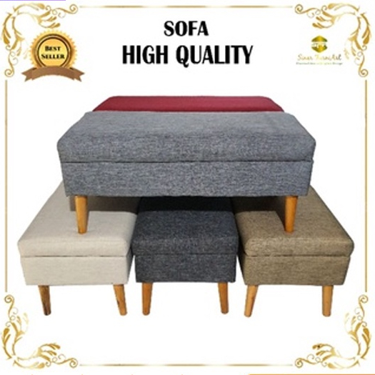 SOFA BENCH MINIMALIS / SOFA AESTETIC /SOFA BAGUS / SOFA RUANG TAMU / PERSEGI PANJANG BAHAN DAPHNIE