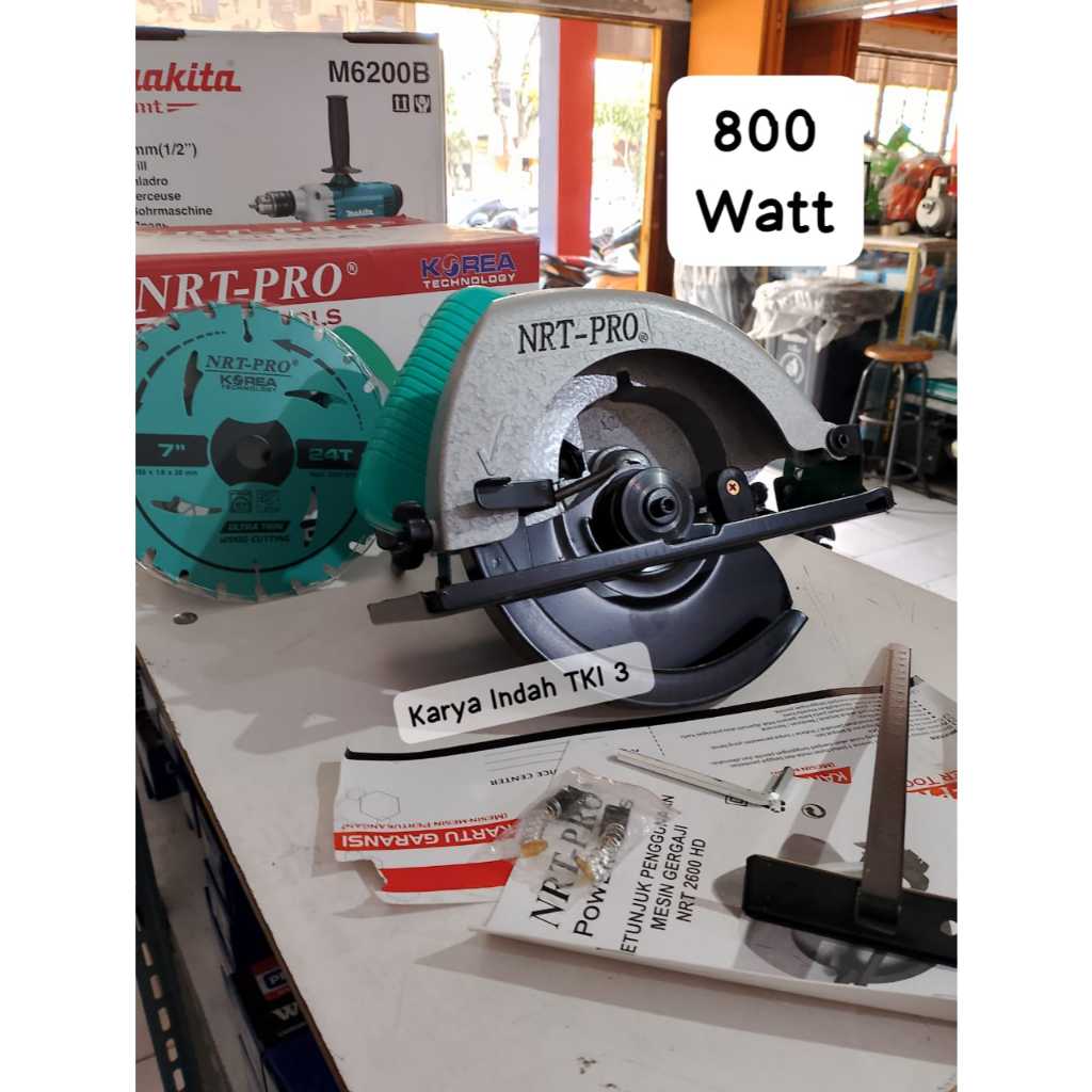 NRT-PRO 2600HD Circular Saw 7"Inch Gergaji Listrik Circle Potong Kayu Mesin 2600 hd 800Watt Sirkel 7